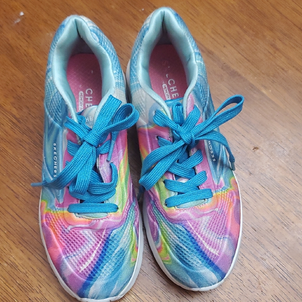 Skechers Blue and Pink Memory Foam Sneakers